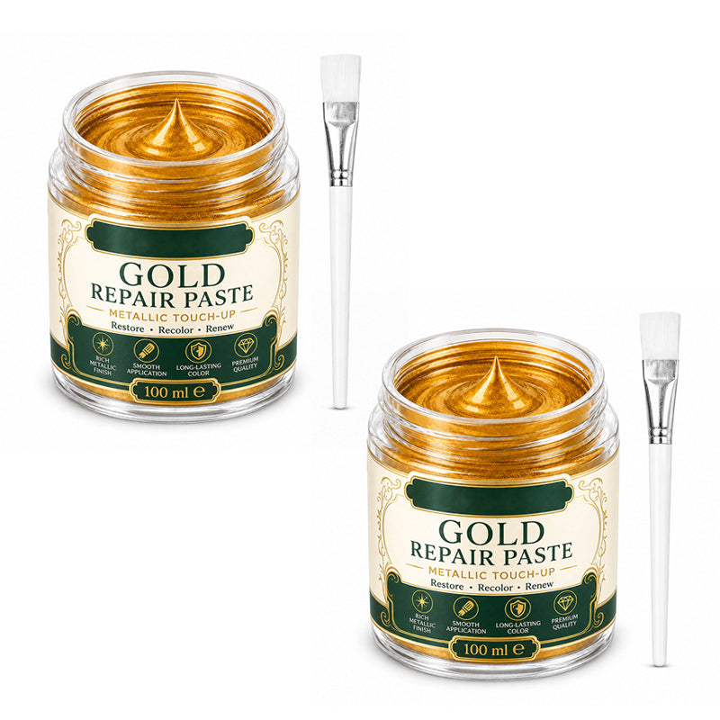 🔥Save 50%!Gold Metallic Repair Paste with Brush – Easy to Apply, Restore Shine & Make It Look Like New – No Professional Tools Needed! ✨