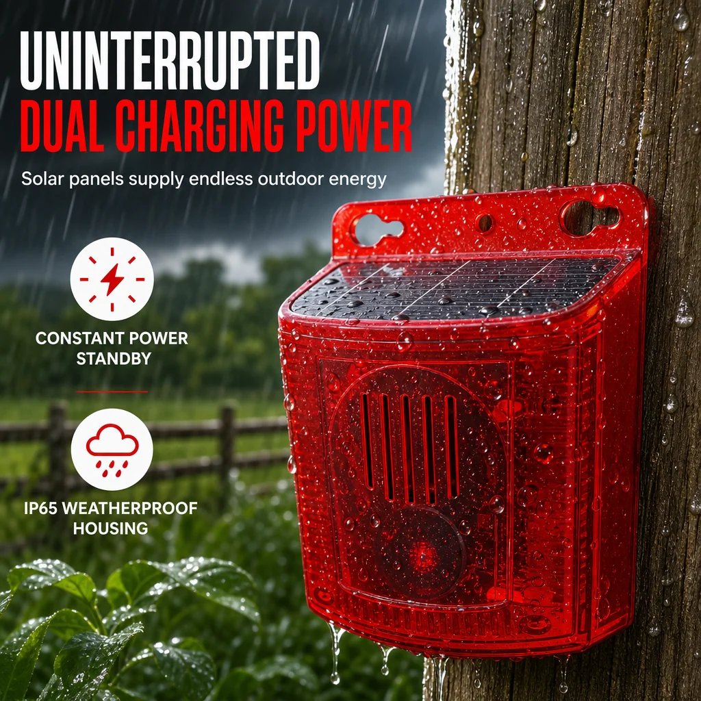 Solar Powered Outdoor Warning Alarm