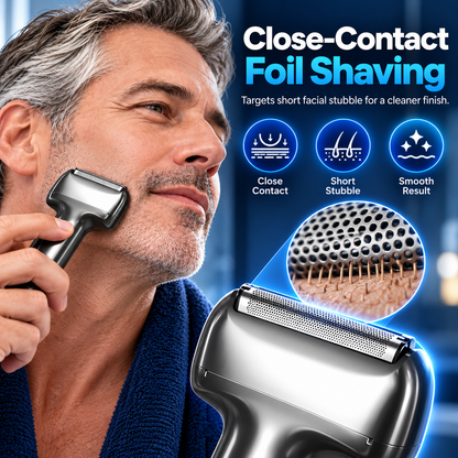 🪒Men's Rechargeable Foil Electric Shaver ⚡🧔– Efficient Close Shaving, Cordless Portable Wet & Dry Beard Razor for Daily Grooming