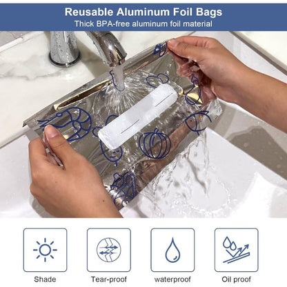 Reusable Aluminum Foil Food Storage Bags – Keep Food Fresh Longer