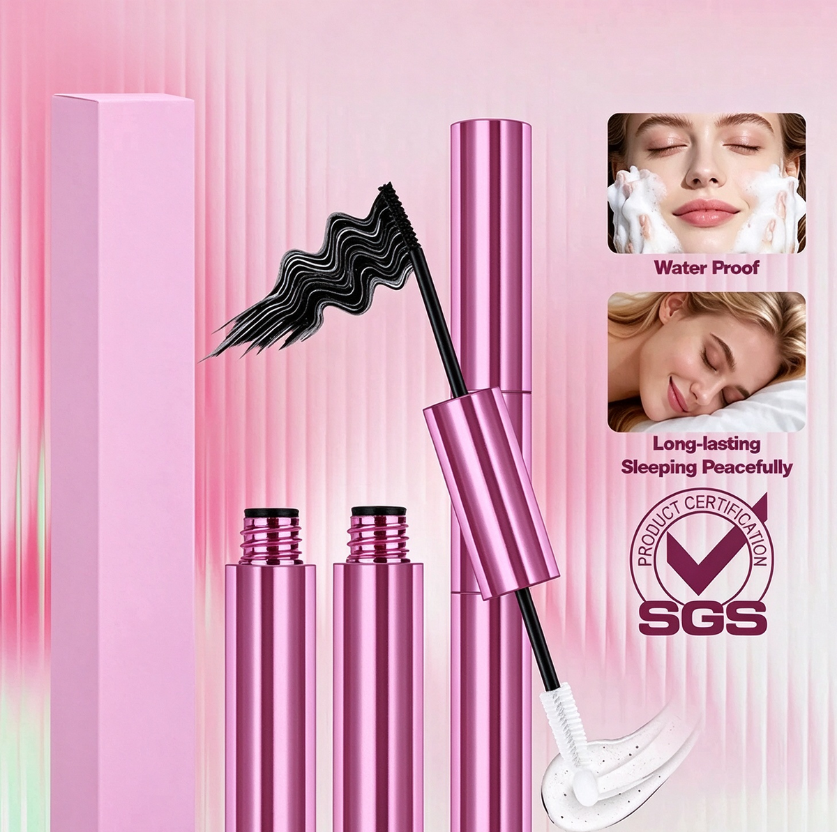 2 in 1 Bond & Seal Eyelash Adhesive, Black/White Waterproof Gentle Lightweight Strong Hold Glue🖤🤍