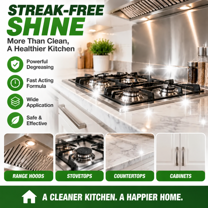💥 Heavy Duty Kitchen Degreaser Spray – Powerful Grease Remover For Stove, Oven, Cabinets & Multiple Surfaces