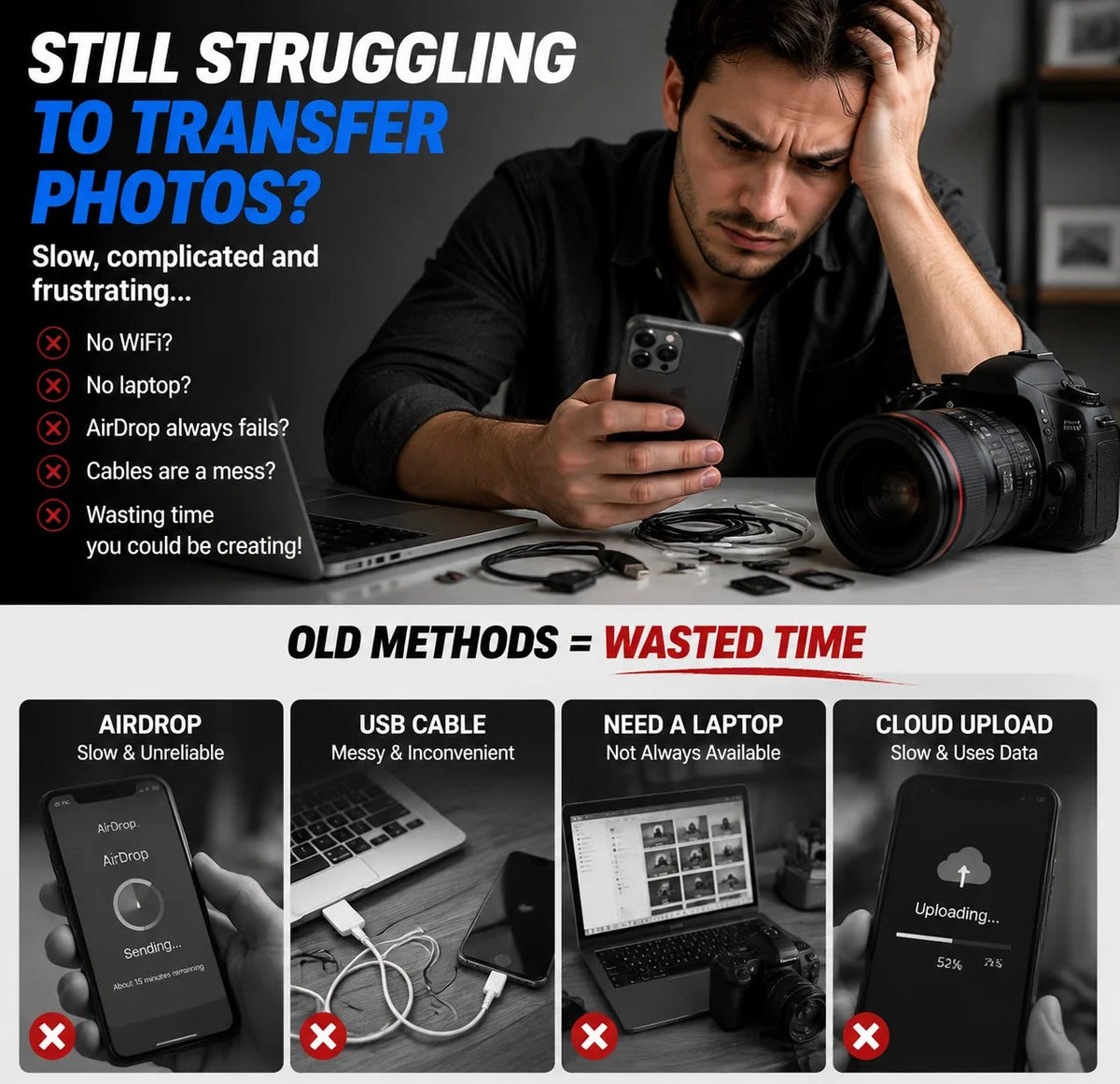 Hot💥Limited-time 50% discount🔌 5-in-1 SD Card Reader for iPhone & USB-C – Fast Photo & Video Transfer Adapter
