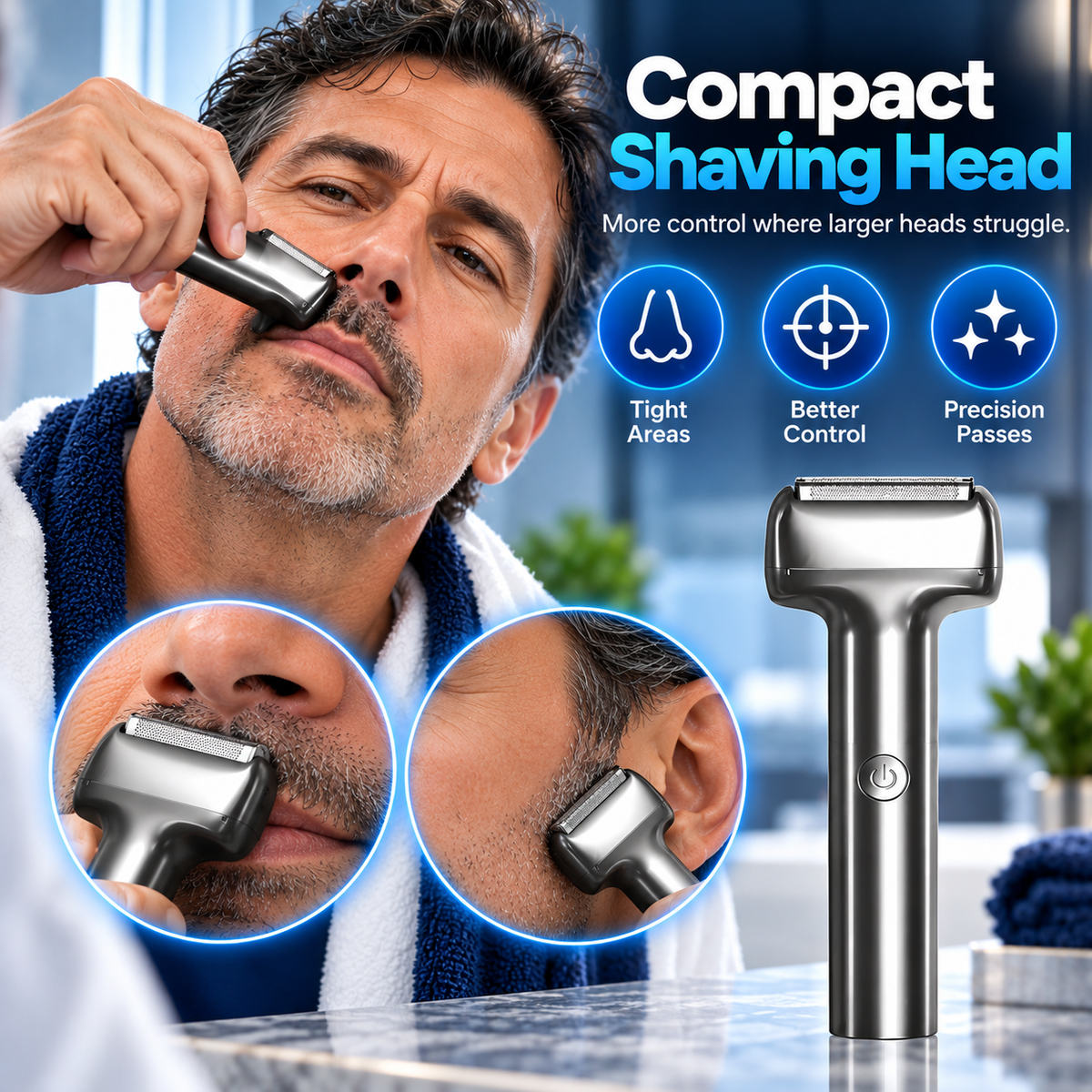 🪒Men's Rechargeable Foil Electric Shaver ⚡🧔– Efficient Close Shaving, Cordless Portable Wet & Dry Beard Razor for Daily Grooming