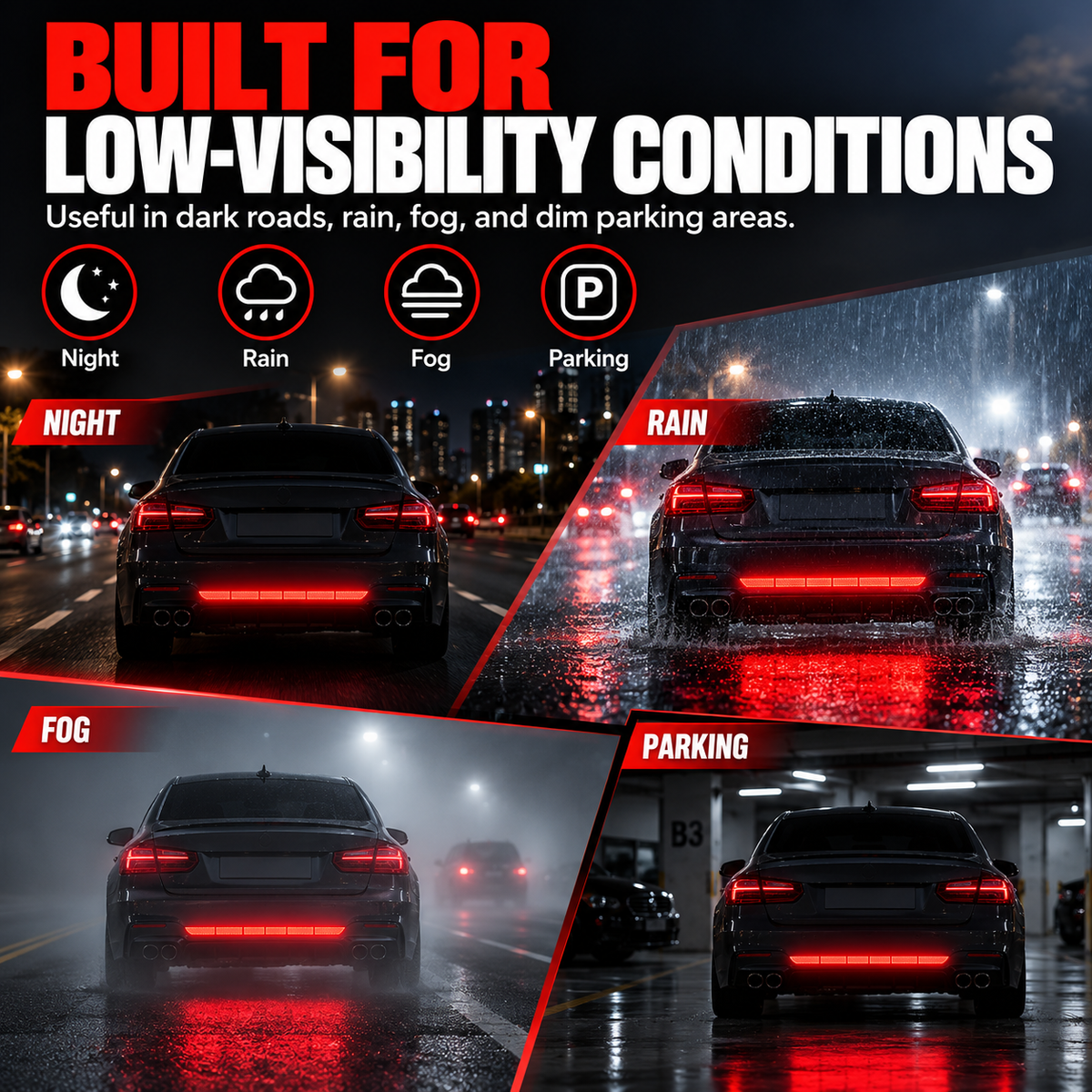 🔥Limited-time 50% off-Reflective Car Sticker Strips for Trunk & Rear Bumper