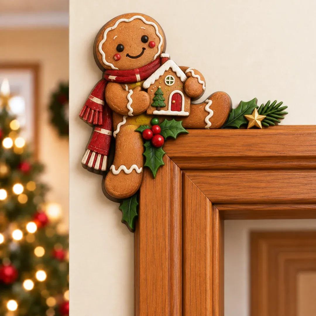 🎅 3D Sculpted Christmas Peekaboo Door Frame Corner Decor