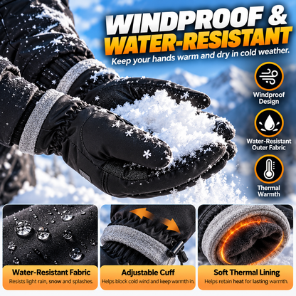 🧤 Thermal Touchscreen Winter Gloves — Windproof, Water-Resistant & Warm