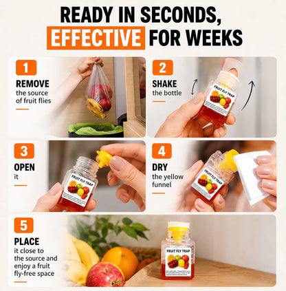 🔥Ultra-Strong Fruit Fly Trap - User Friendly  (Up to 3 Weeks per Bottle)