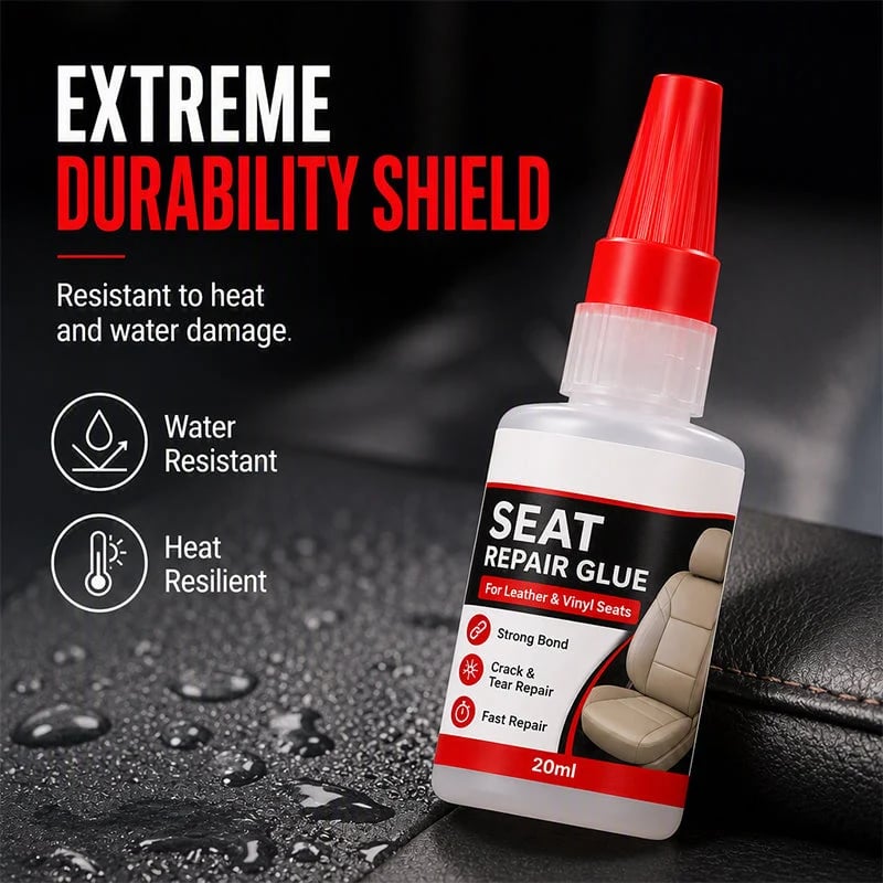 🚗50% OFF NOW! Quick Dry Car Seat Leather Repair Glue‑ Precision Nozzle Vinyl & Leather Adhesive, Permanent Bond Repair Glue for Car Seats, Sofas & Leather Furnitures