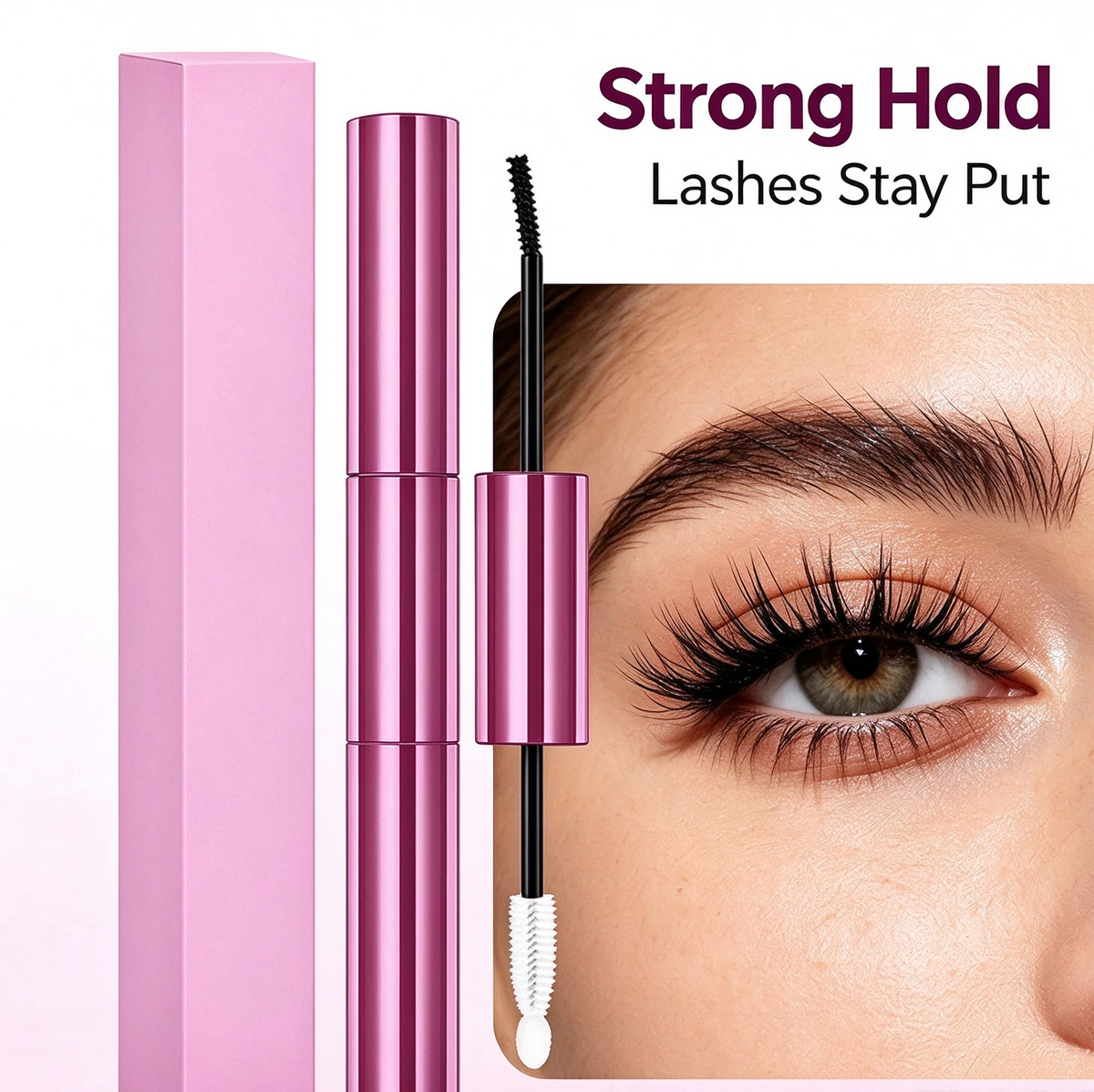 2 in 1 Bond & Seal Eyelash Adhesive, Black/White Waterproof Gentle Lightweight Strong Hold Glue🖤🤍