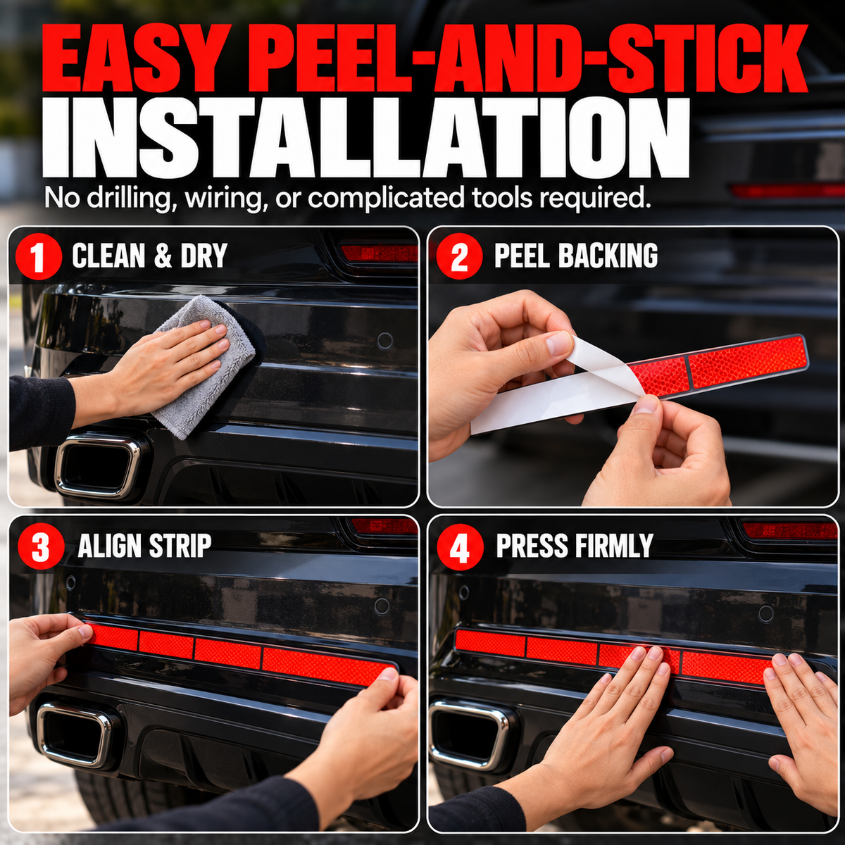 🔥Limited-time 50% off-Reflective Car Sticker Strips for Trunk & Rear Bumper