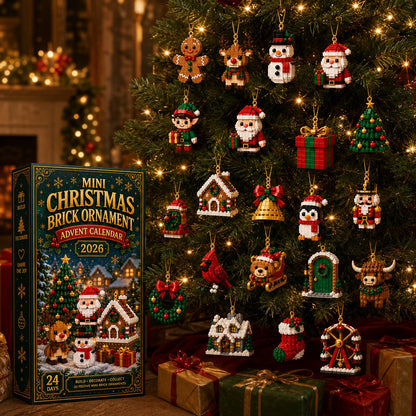 ⏳ Last Day 49% OFF – 🎄24-Day Mini Christmas Brick Ornament Advent Calendar | 24 Unique Buildable Holiday Ornaments to Create, Hang & Keep 🧱