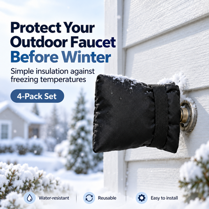 ❄️ Winter Faucet Covers 4-Pack — Protect Outdoor Faucets From Freezing & Costly Repairs