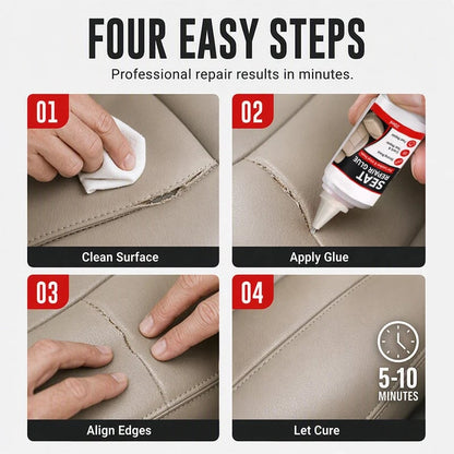 🚗50% OFF NOW! Quick Dry Car Seat Leather Repair Glue‑ Precision Nozzle Vinyl & Leather Adhesive, Permanent Bond Repair Glue for Car Seats, Sofas & Leather Furnitures