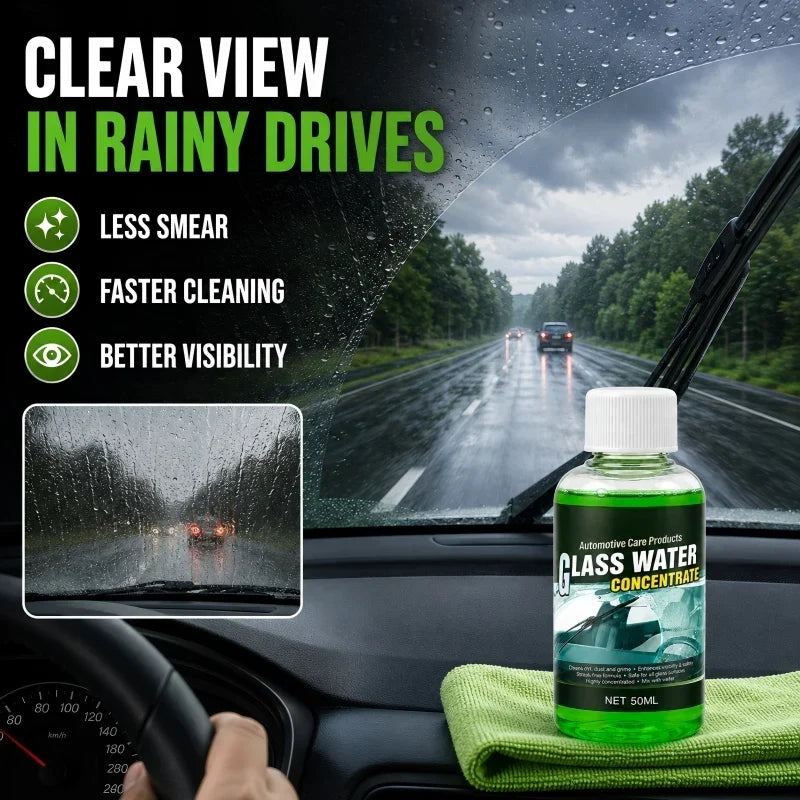 💥50% OFF! Automotive Glass Water Concentrate – Just Dilute & Pour! Streak-Free Visibility, Fights Bugs & Road Grime! 🚗✨