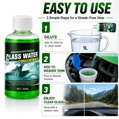 💥50% OFF! Automotive Glass Water Concentrate – Just Dilute & Pour! Streak-Free Visibility, Fights Bugs & Road Grime! 🚗✨
