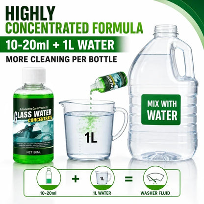 💥50% OFF! Automotive Glass Water Concentrate – Just Dilute & Pour! Streak-Free Visibility, Fights Bugs & Road Grime! 🚗✨