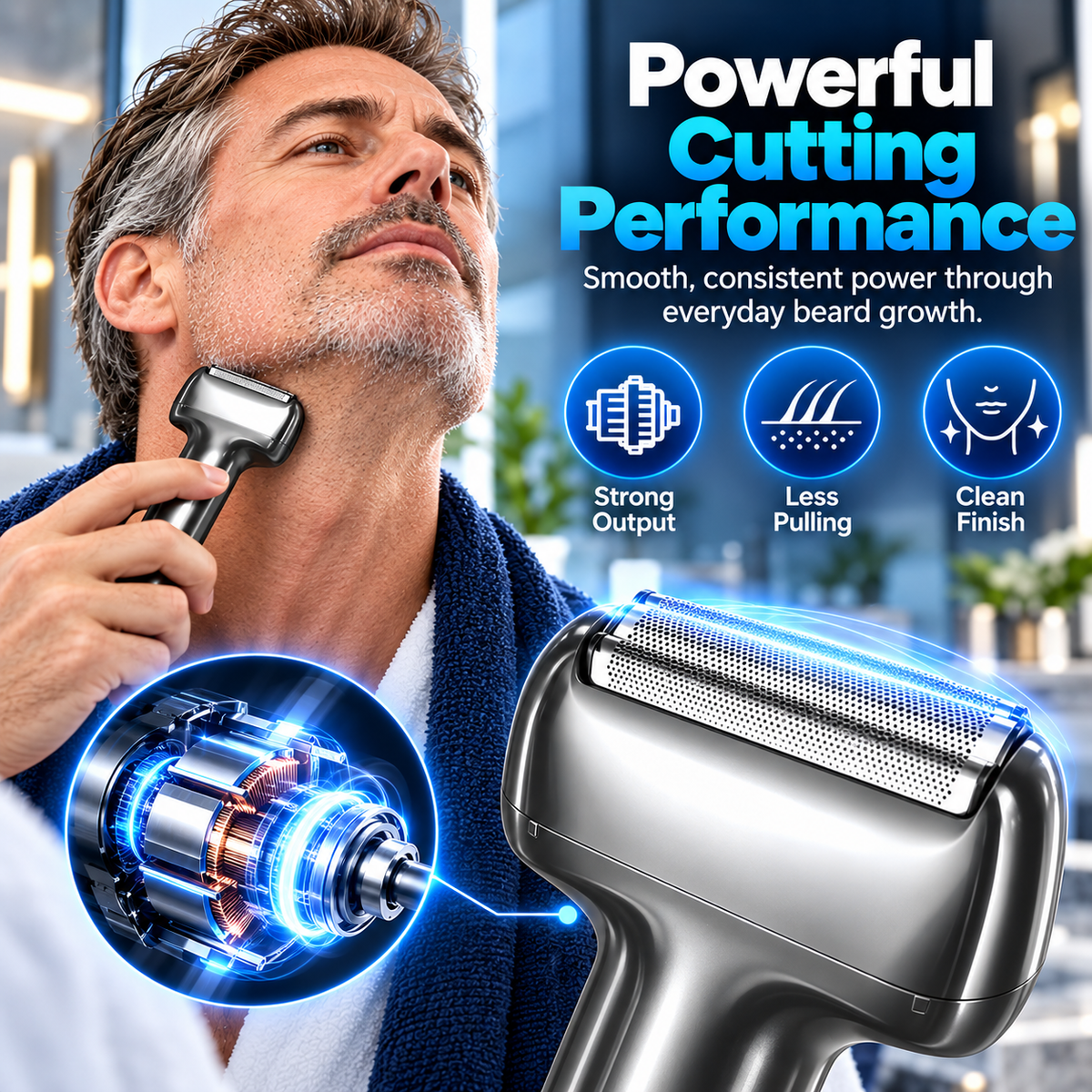 🪒Men's Rechargeable Foil Electric Shaver ⚡🧔– Efficient Close Shaving, Cordless Portable Wet & Dry Beard Razor for Daily Grooming