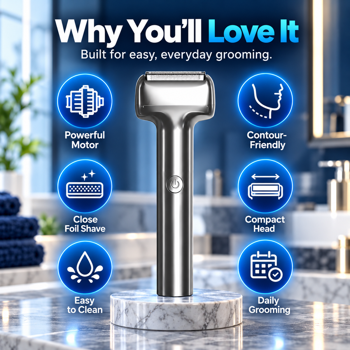 🪒Men's Rechargeable Foil Electric Shaver ⚡🧔– Efficient Close Shaving, Cordless Portable Wet & Dry Beard Razor for Daily Grooming