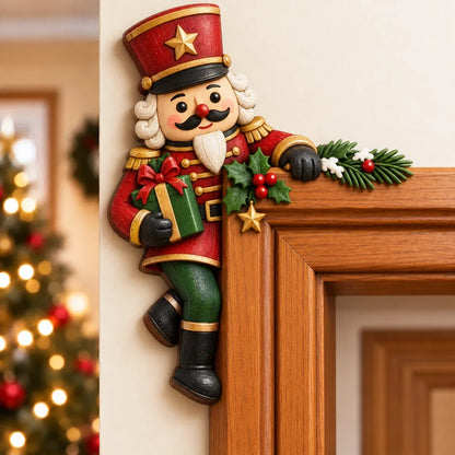🎅 3D Sculpted Christmas Peekaboo Door Frame Corner Decor