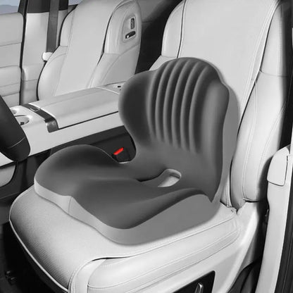 Ergonomic Memory Foam Seat Cushion with Lumbar & Back Support, Relieves Back Pain, Reduces Pressure