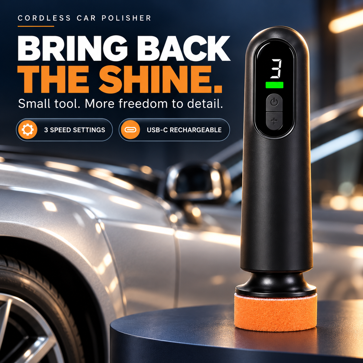 🚗 Cordless Car Polisher Kit – 3-Speed Paint & Glass Care