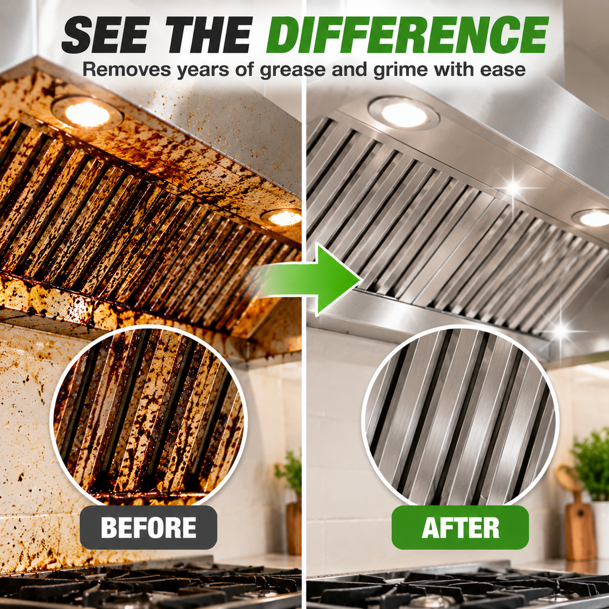 💥 Heavy Duty Kitchen Degreaser Spray – Powerful Grease Remover For Stove, Oven, Cabinets & Multiple Surfaces