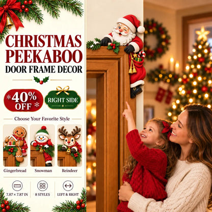 🎅 3D Sculpted Christmas Peekaboo Door Frame Corner Decor