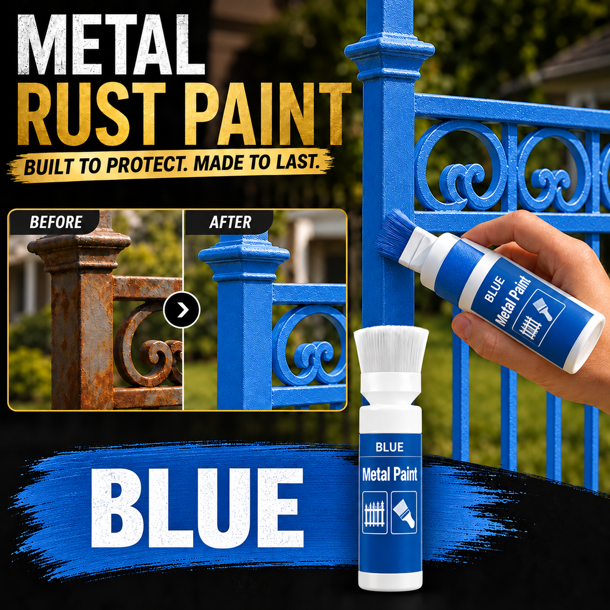 🔥🏠Water-Based Metal Touch-Up Paint With Built-In Brush