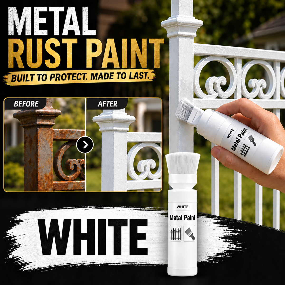 🔥🏠Water-Based Metal Touch-Up Paint With Built-In Brush