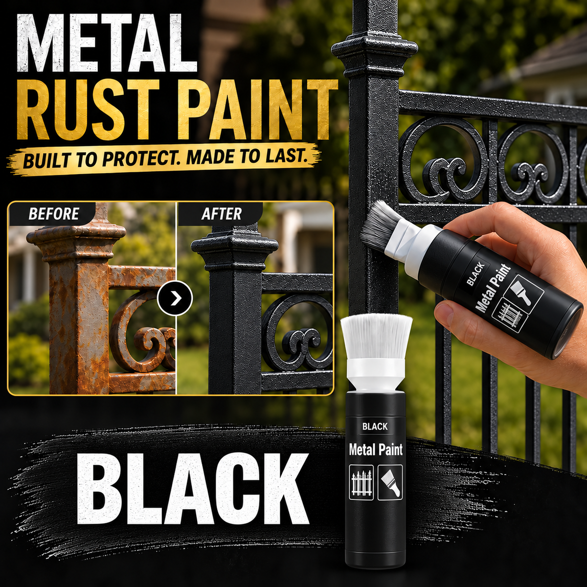 🔥🏠Water-Based Metal Touch-Up Paint With Built-In Brush