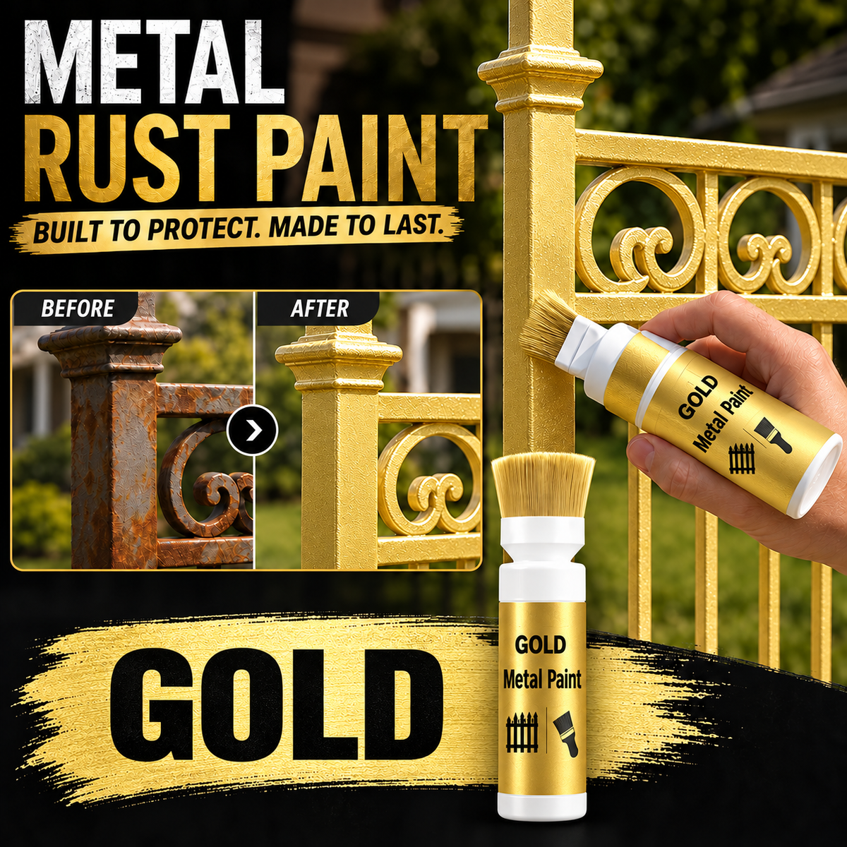 🔥🏠Water-Based Metal Touch-Up Paint With Built-In Brush