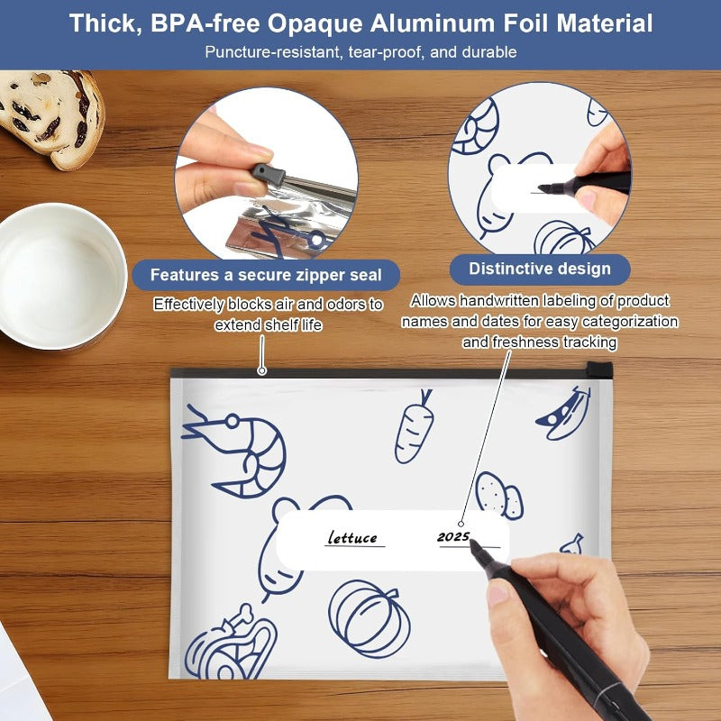 Reusable Aluminum Foil Food Storage Bags – Keep Food Fresh Longer