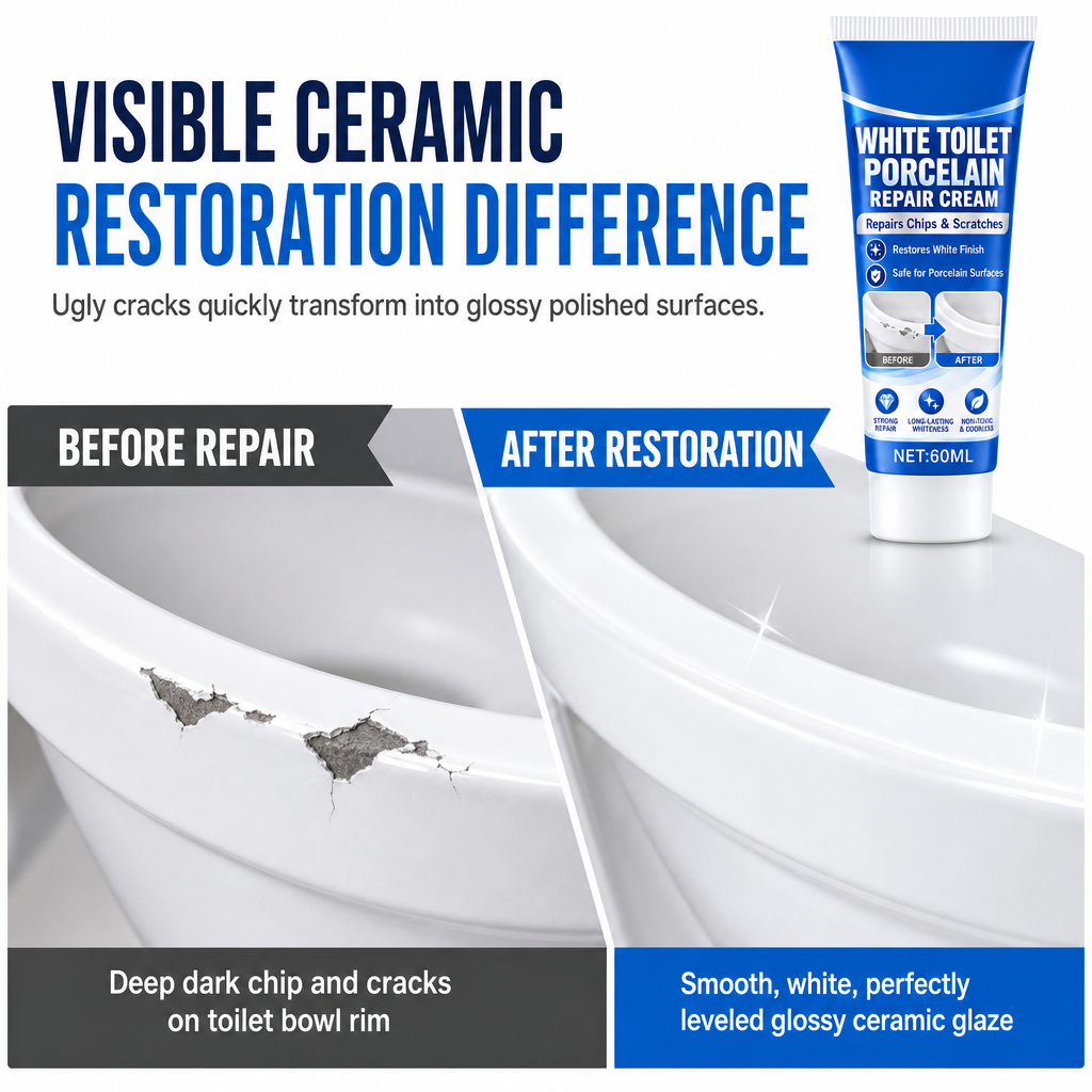 White Toilet Porcelain Repair Cream