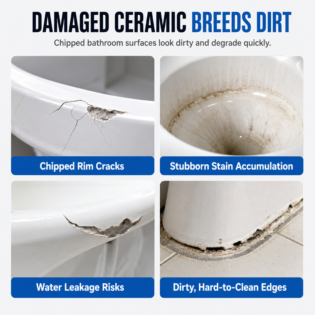White Toilet Porcelain Repair Cream