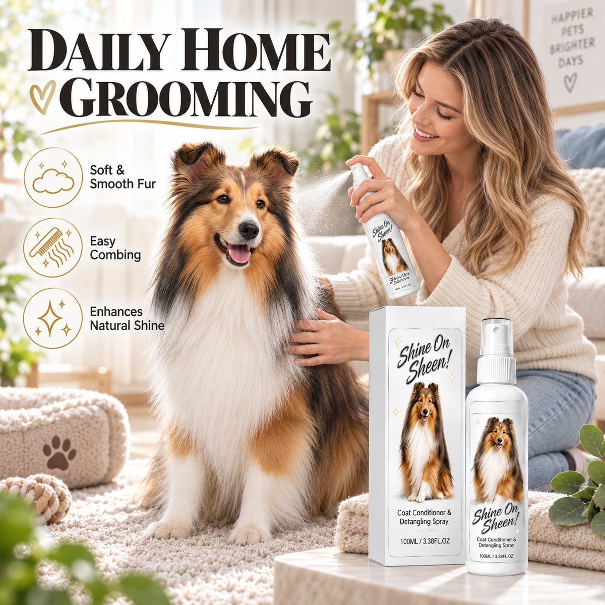 💥🐾 Pet Coat Detangling and Conditioning Spray