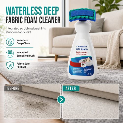 🧼 Waterless Fabric & Carpet Cleaner – Easy Spray & Wipe Cleaning for Sofas, Upholstery & Carpets✨