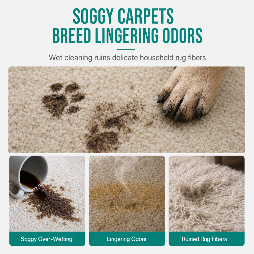 🧼 Waterless Fabric & Carpet Cleaner – Easy Spray & Wipe Cleaning for Sofas, Upholstery & Carpets✨