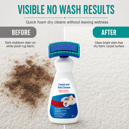 🧼 Waterless Fabric & Carpet Cleaner – Easy Spray & Wipe Cleaning for Sofas, Upholstery & Carpets✨