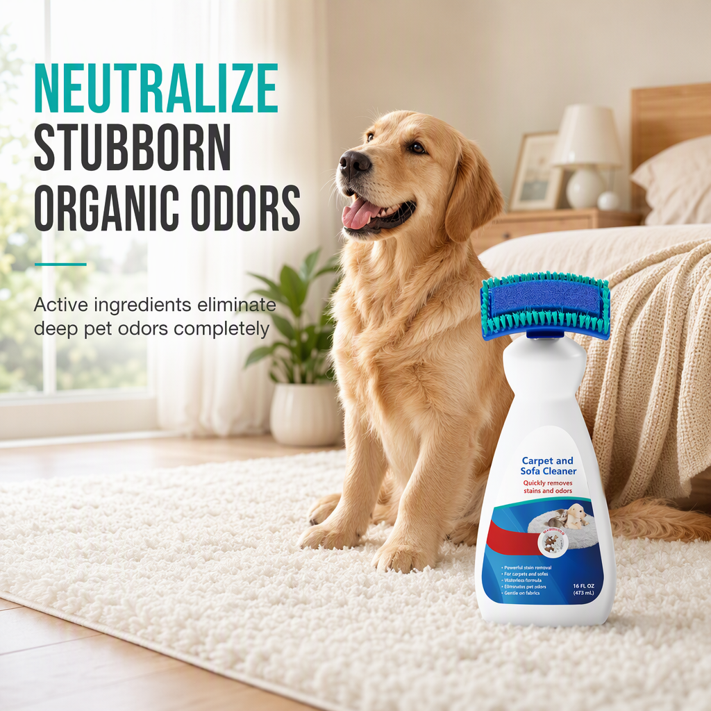 🧼 Waterless Fabric & Carpet Cleaner – Easy Spray & Wipe Cleaning for Sofas, Upholstery & Carpets✨