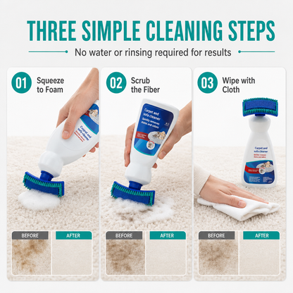 🧼 Waterless Fabric & Carpet Cleaner – Easy Spray & Wipe Cleaning for Sofas, Upholstery & Carpets✨