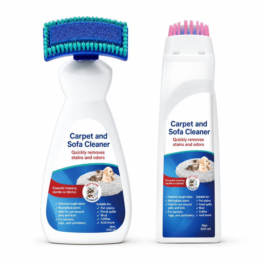 🧼 Waterless Fabric & Carpet Cleaner – Easy Spray & Wipe Cleaning for Sofas, Upholstery & Carpets✨
