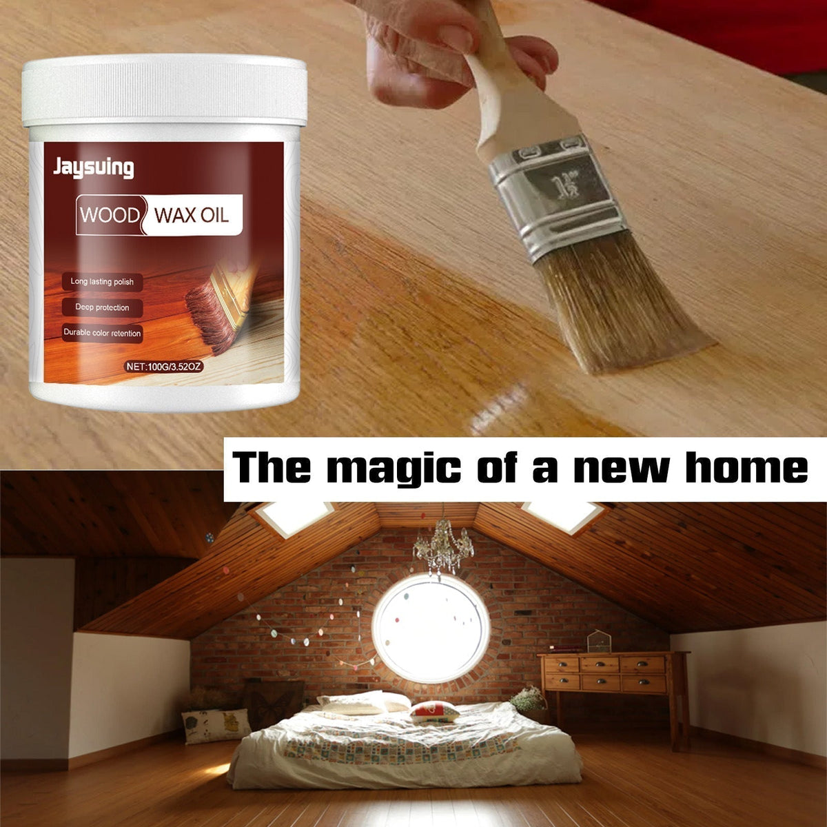 🔥 Wood Cleaner & Polish 3.5 Oz- Comes with Premium Brush