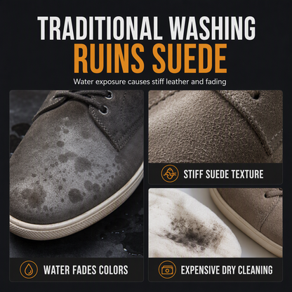 💥Suede and Nubuck Dry Cleaner and Oil Stain Remover for Shoes and Snow Boots
