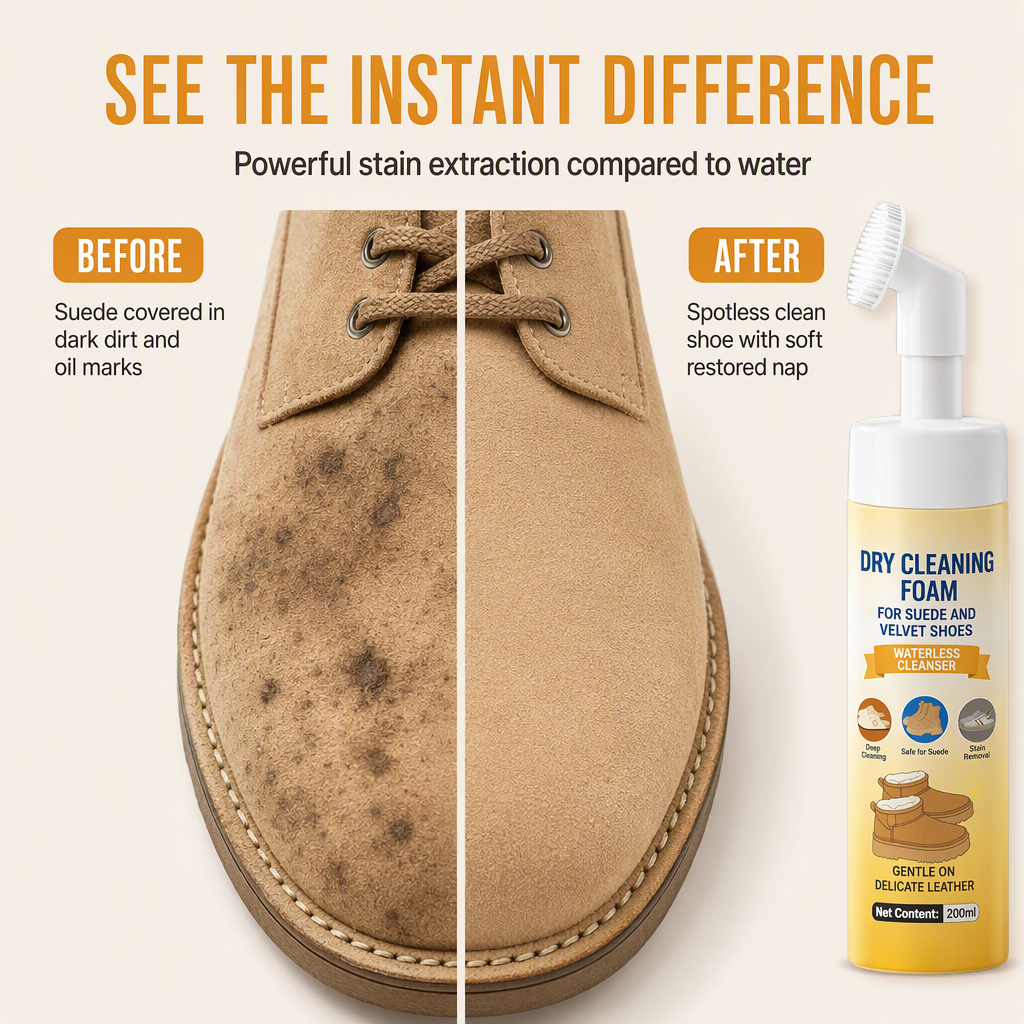 💥Suede and Nubuck Dry Cleaner and Oil Stain Remover for Shoes and Snow Boots