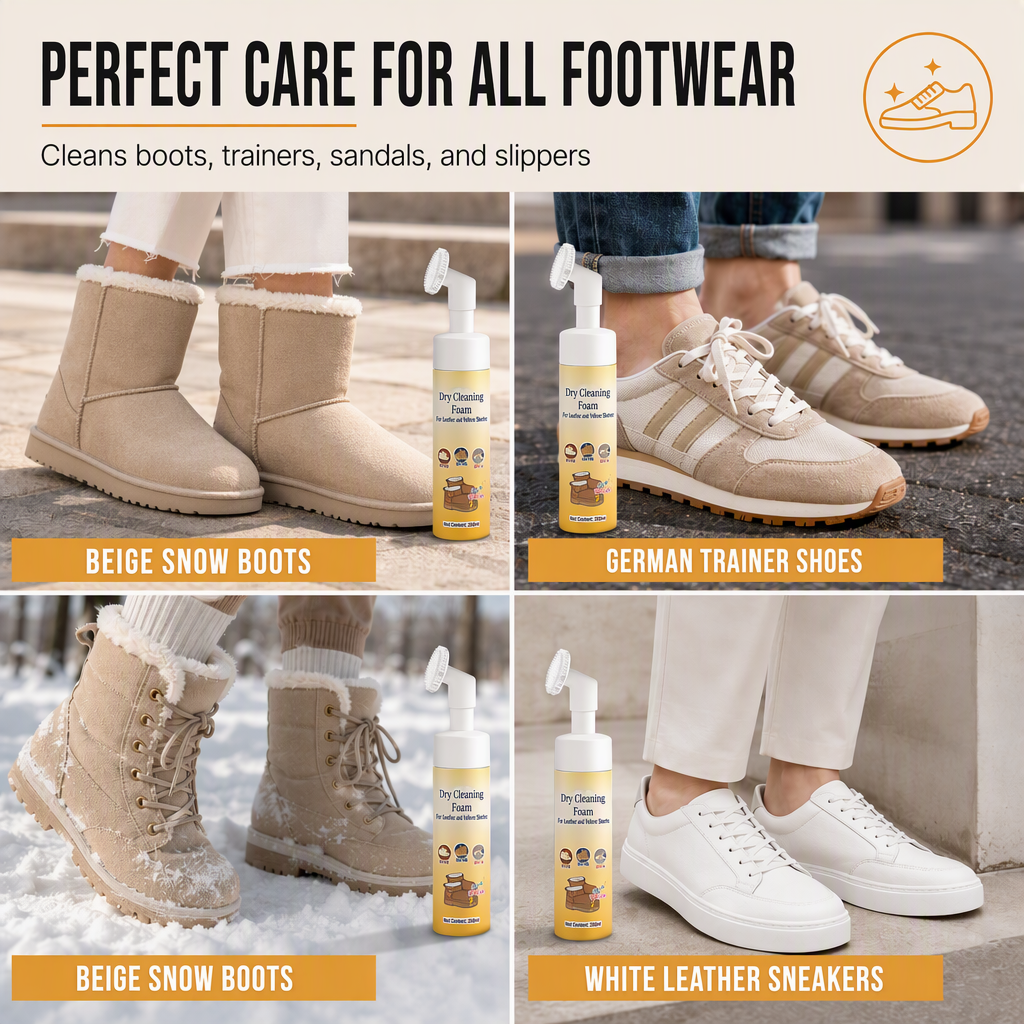 💥Suede and Nubuck Dry Cleaner and Oil Stain Remover for Shoes and Snow Boots
