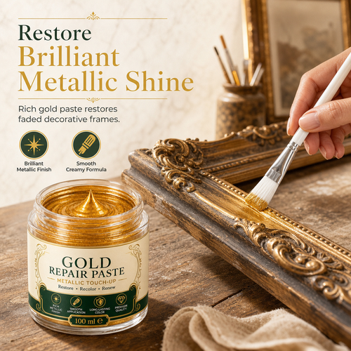 🔥Save 50%!Gold Metallic Repair Paste with Brush – Easy to Apply, Restore Shine & Make It Look Like New – No Professional Tools Needed! ✨