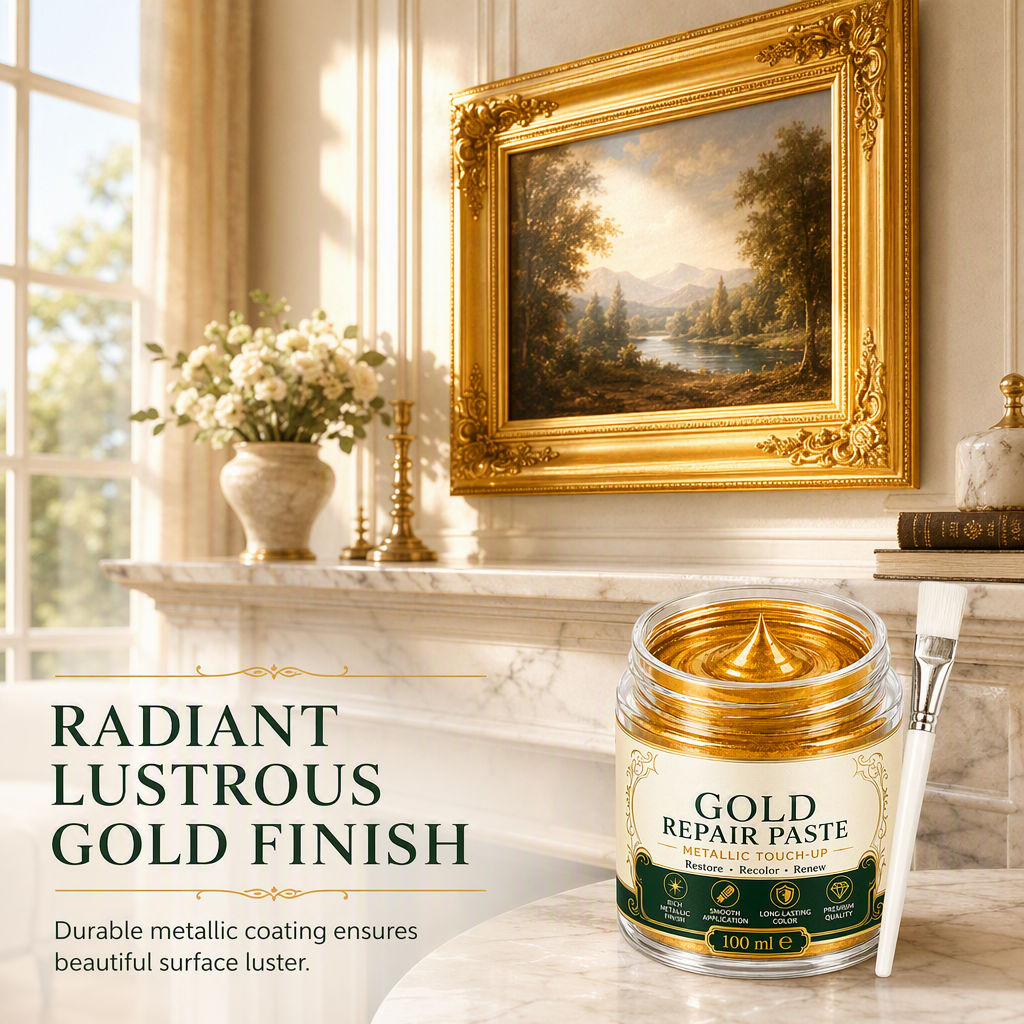 🔥Save 50%!Gold Metallic Repair Paste with Brush – Easy to Apply, Restore Shine & Make It Look Like New – No Professional Tools Needed! ✨