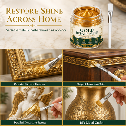 🔥Save 50%!Gold Metallic Repair Paste with Brush – Easy to Apply, Restore Shine & Make It Look Like New – No Professional Tools Needed! ✨