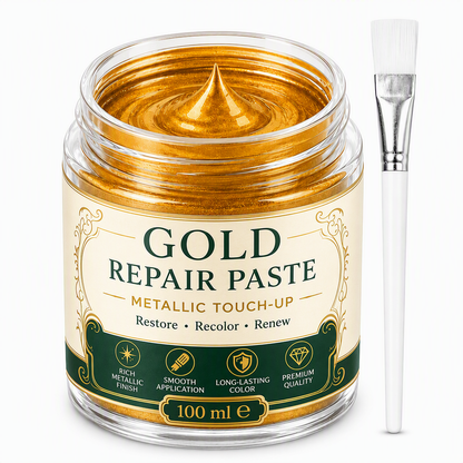 🔥Save 50%!Gold Metallic Repair Paste with Brush – Easy to Apply, Restore Shine & Make It Look Like New – No Professional Tools Needed! ✨